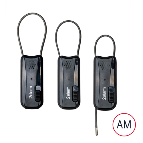 2-Alarm Adjustable CableLok with 6 lanyard for Acousto-Magnetic Technology (AM)